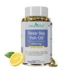 Neuherbs Deep Sea Omega 3 Fish Oil - Omega 3 Supplement Triple Strength 2500 Mg, 60 Softgel for Men and Women, Fish Oil softgels With No Fishy Burps with Lemon Flavour