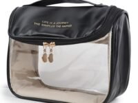 Niwlix Travel Makeup Pouch Cosmetic Organizer Bag Travel Pouch Shower Wash Bag Travel Essentials for Women, Accessories Organizer for Women Black