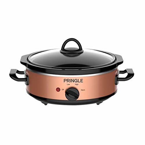 PRINGLE Slow Cooker 2.5 Liter | Ceramic Pot with Glass Lid | FW 1815 - Copper | With Indicator Light