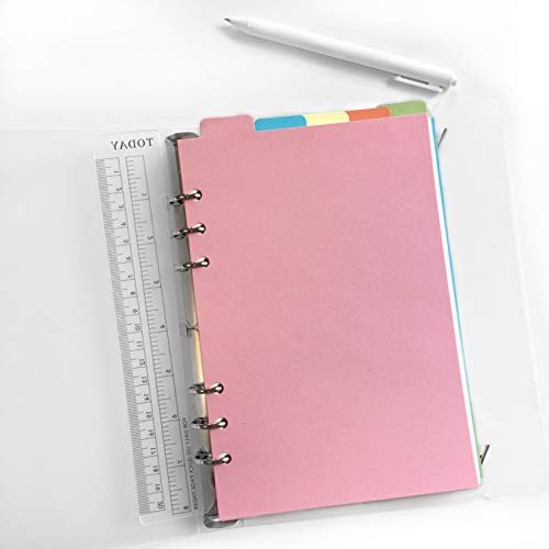 Refiller for 8.5 inch A5 6-Holes Cover Round Ring View Binder File Folder (A5 Divider Vertical Colored Paper, 1 Package)