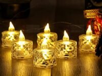 SATYAM KRAFT 12 Pcs Flameless & Smokeless Decorative Acrylic Led TeaLight Candles for Home Decor,Gifts,Christmas,Festival, Anniversary,Birthday,Wedding(Yellow)