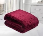 SK STORE Double Bed Blanket Mink Blanket for Heavy Winter Ac Solid Single Bed Blanket Super Soft Light Winter Blanket (Wine, Double Bed)