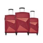 Safari Prisma 55 Cms, 65 Cms & 77 Cms Small, Medium & Large Polyester Soft Sided 4 Spinner Wheels Luggage-Speed_Wheel Suitcase Red