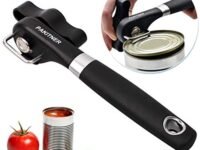Safe Cut Can Opener - Hokimax Smooth Edge Can Opener - Side Cut Manual Can Opener, Anti-slip Grips Handle, Ergonomic Smooth Edge, Food Grade Stainless Steel Cutting Can Opener for Kitchen & Restaurant