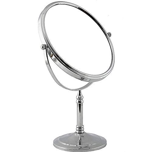 Sagrach Plastic Makeup Mirror|Magnifying Mirror Makeup|Double Side Magnification|Tabletop Vanity Hand Mirrors Stand|5X And 1X|For Bathroom/Hotel/Living Room/Bed Room/Dressing Room,Oval,?Framed