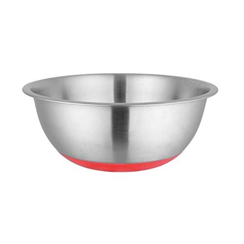 Shri & Sam Stainless Steel Stainless Steel Anti Skid Mixing Bowl,Ferro, Red, 2500 ML