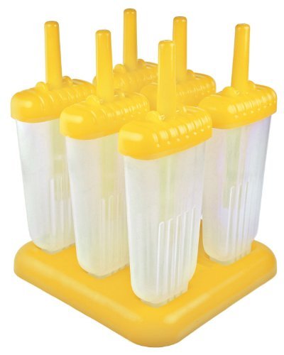 Shuban Great Enjoy Summer Food Grade Plastic Popsicle Mold - BPA-Free, Homemade Ice Pop Maker, Reusable, Easy Release Candy & Kulfi Mould - Yellow (1 Pack)