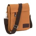 Storite Vertical Expandable Padded Canvas Sling Cross Body Travel Office Business Messenger One Side Shoulder Bag for Men & Women (Brown, 31 x 8 x 24.5 cm)