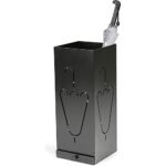 THE BESTSELLERS Laser Cut Metal Umbrella Stand With Removable Drip Tray (Black, 50 M, 20 Cm, 20 Cm)