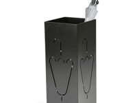 THE BESTSELLERS Laser Cut Metal Umbrella Stand With Removable Drip Tray (Black, 50 M, 20 Cm, 20 Cm)