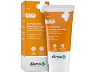 The Derma Co 1% Hyaluronic Sunscreen Aqua Gel SPF 50 PA++++ I Ultra Lightweight Texture, I Non-Greasy I No White Cast | Broad Spectrum Protection & Blue Light Protection I For All Skin Types- 80 g