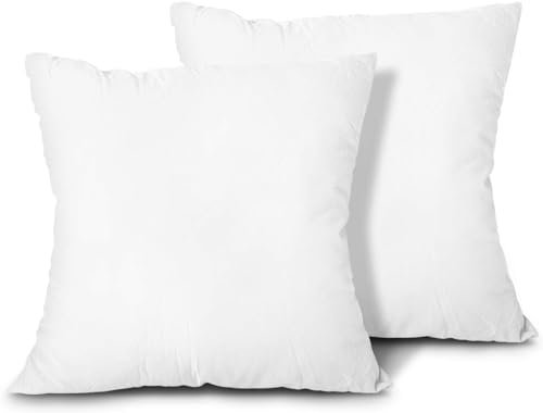 Throw Pillow Inserts, Lightweight Polyester Pillow, Couch Cushion, Sham Stuffer, Machine Washable. Microfiber Hotel Quality Premium Fibre Soft Cushion Filler, (22 X 22 Inches, White, 6)