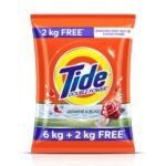 Tide Plus Detergent Washing Powder - 6kg+2kg free | Jasmine & Rose Fragrance | Removes deep-seated Oil, Gravy, Tea Stains | 8kg, Pack of 1