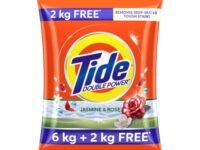 Tide Plus Detergent Washing Powder - 6kg+2kg free | Jasmine & Rose Fragrance | Removes deep-seated Oil, Gravy, Tea Stains | 8kg, Pack of 1