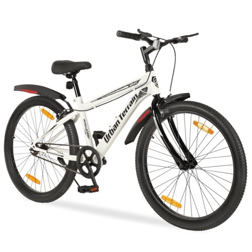 Urban Terrain Galaxy High Performance 24T Steel Mountain Cycles for Men with Rigid Fork and Complete Accessories MTB Bike Single Speed Cycle | Ideal for 9-13 Years, Unisex, Frame Size : 14 inch,White