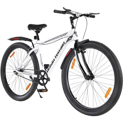 Urban Terrain Galaxy High Performance Steel Mountain Cycles for Men with Rigid Fork and Complete Accessories MTB Bike 27.5T Single Speed | Ideal for 13+ Years, Unisex, Frame Size : 17 inch, White