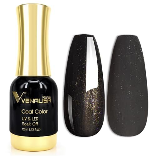 VENALISA Glitter Black Gel Nail Polish from BELLE GAGA 1Pcs Pearly Grey Black Color Gel Polish Nail Polish Gel High Gloss Soak Off Gel Nail French Nail Manicure Salon DIY