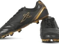 Vector X Men's Blaze Series Lightweight Football Shoes with TPU Sole & Superior Grip - Black/Gold