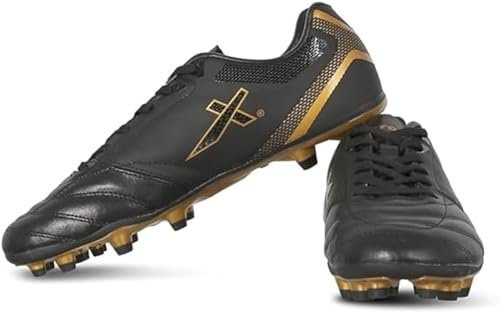 Vector X Men's Blaze Series Lightweight Football Shoes with TPU Sole & Superior Grip - Black/Gold
