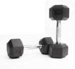 WATSON Rubber Coated Hex Dumbbell Weight Set for Men & Women (4)