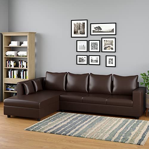 WESTIDO Leatherette 5- to 6-Person Sofa (Finish Color - Brown, Diy(Do-It-Yourself))|1 Year Warranty