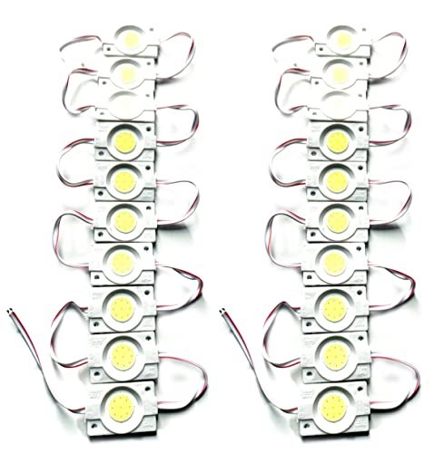 Wizzo (Pack of 20 Pieces 12 Volt 2.4 Watt DC Coin LED Module Light Lamp Bulb Multipurpose Use For Home, Temple Decoration Light, DIY Projects, Hobby Kit (WHITE)