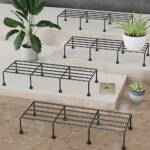 WonderStand Titan Plant Stands (Set of 4) Plant Stand for Balcony Rust Proof Metal Plant Stand for Living Room with 7 Layer Coating (Rectangle Black)