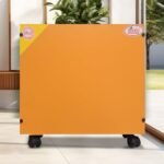 ZIYKO Wooden Battery Trolley with Battery Tray | Battery Box | Inverter Battery Trolley | Wooden Invertor Trolley for Battery, Inverter, ups Box for Home and Office | 4 Wheels Support (Pastel Orange)