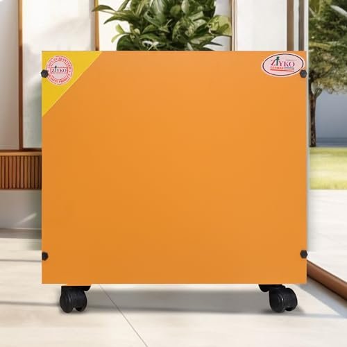 ZIYKO Wooden Battery Trolley with Battery Tray | Battery Box | Inverter Battery Trolley | Wooden Invertor Trolley for Battery, Inverter, ups Box for Home and Office | 4 Wheels Support (Pastel Orange)
