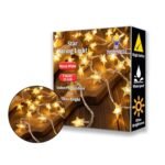 fizzytech 25 Led 4 Meter Star String Lights,Plug in Fairy String Lights Waterproof,Extendable for Indoor,Outdoor, Lights of Home Decoration Warm White,4 Meters