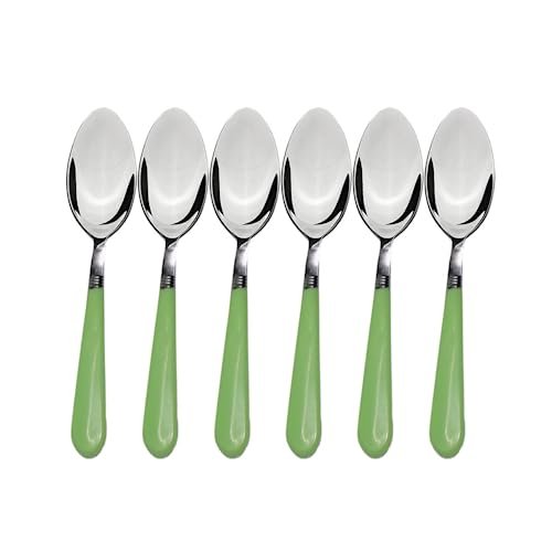 ATEVON Stainless Steel Dinner Spoons - 6 Pcs - Multicolor