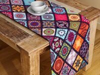 Alina Decor Polyester Canvas Digital Printed Table Runner for Dining and Center Table Home Decor Multicolor (Size: 13''X58''), Large