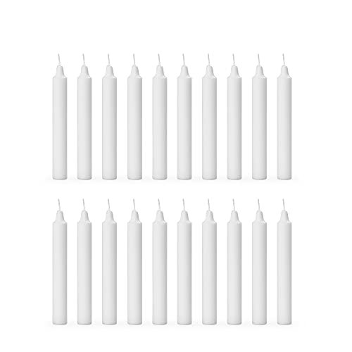 Aura Decor Unscented Pure Wax Stick Candle Pack of 20 (White)