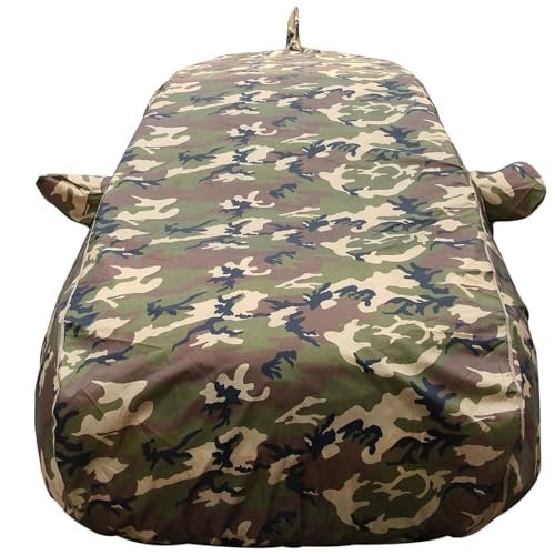 Autofact 100% Waterproof Car Body Cover Compatible with Honda Amaze (2011 to 2017), with Mirror and Antenna Pockets,4 x 4 American Matty, Long Lasting Durable Material, Camouflage Army Look