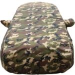 Autofact 100% Waterproof Car Body Cover Compatible with Kia Carens (2022 to 2023), with Mirror Pockets, 4 x 4 American Matty, Long Lasting Strong Durable Material, Camouflage Army Look