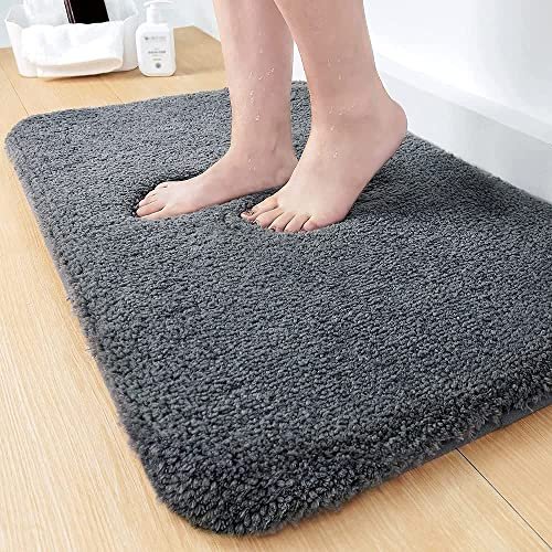 BSPS Bathroom Rugs Bath Mat 60X40 CM, Luxury Soft Shaggy Microfiber Door Mat Shower Rug, Throw Rugs Non Slip Absorbent Plush Floor Mats Runner Carpet