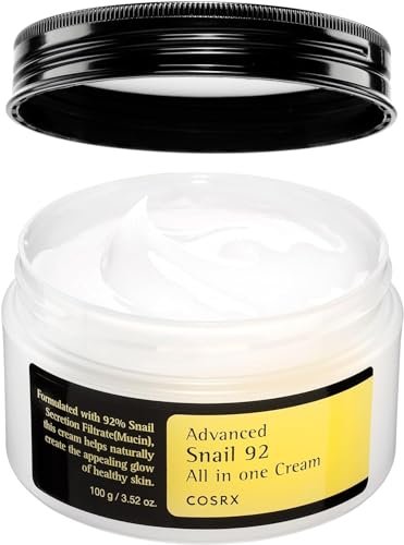 COSRX Snail Mucin 92% Moisturizer 3.52oz/ 100g, Daily Repair Face Gel Cream for Dry, Sensitive Skin, Not Tested on Animals, No Parabens, No Sulfates, No Phthalates, Korean Skincare