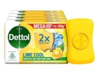 Dettol Lime Cool Bathing Soap Bar with 2x Menthol (600g)- Pack of 4