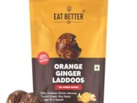 EAT BETTER CO Orange & Ginger Sugar-Free Laddoos | Energy-Bar Replacement | 95% Dry-Fruits | High Protein & Instant Energy - Super Saver Pack Of 20 - Healthy Sweet No Added Sugar, 200 Gms