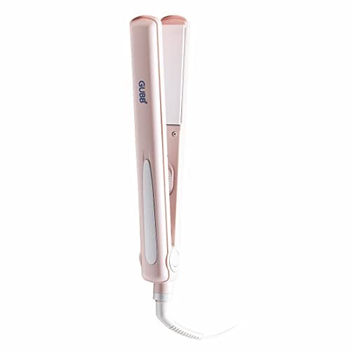 GUBB Professional Hair Straightener For Women & Men | Quick Heat Up Technology with Wide Ceramic Plates | Fuss-Free Flat Iron With Easy Lock System (Pink)