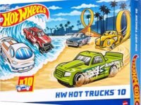 Hot Wheels 1:64 Scale Toy Trucks, Set of 10 Die-Cast Stunt, Utility, Racing & Other Toy Pickup Trucks or Vans, Modern & Retro Models (Styles May Vary)