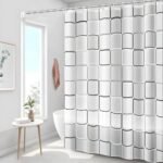 Kuber Industries Shower Curtain | PEVA Shower Curtain | Bath Drape | Shower Curtain for Bathroom | AC Shower Curtain | Shower Curtain for Hotel-Home with 12 Hooks | FQ001MC | Multicolor