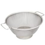 Kuber Industries Small Stainless Steel Colander/Strainer for Pasta, Noodles, Grains, Vegetables and Fruits with Handle (Silver)