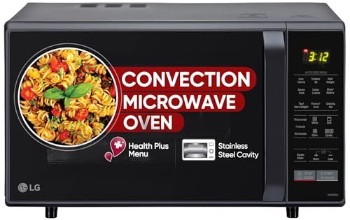 LG 28 L Convection Microwave Oven (MC2846BV, Black, Auto Cook, Defrost, Indian Cuisine, Tandoor Se, Child Lock, Steam Cook & Stainless Steel Cavity)