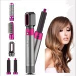 Lambent [20 Years Warranty ] 5-In-1 Curling Stick Set,For Women, Manual Rotating Curling Wand Fast Heating Crimper Wand Curler In All Hair Type, Pink