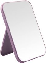 MEPOINT Desktop Makeup Mirror, Portable Mirror 8-Inch,Table Desk Dual-Purpose Square Mirror, Framed, Wall Mount, Multicolour