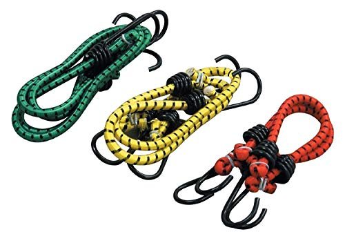 On Blow High Strength Elastic Bungee, Shock Cord Luggage Tying Rope with Hooks 6 Feet (Pack of 3)