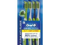 Oral B Criss Cross Adult Manual Toothbrush With Neem Extract, Medium (Buy 2 Get 2 Free)