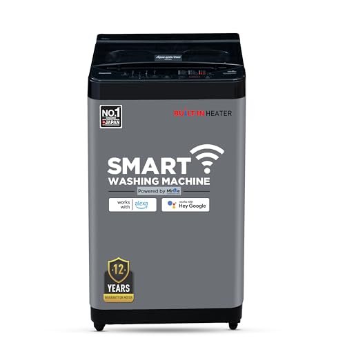 Panasonic 8 Kg Wifi Fully-Automatic Top Loading Smart Washing Machine (NA-F80CH3CRB, Charcoal Inox Grey, 2024 Model, Drynamic Spin)