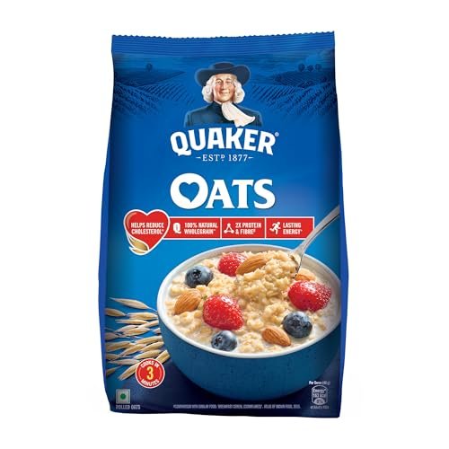 Quaker Oats 2kg | Rolled Oats | 100% Natural Wholegrain | Nutritious Breakfast Cereals | Porridge | Easy to Cook